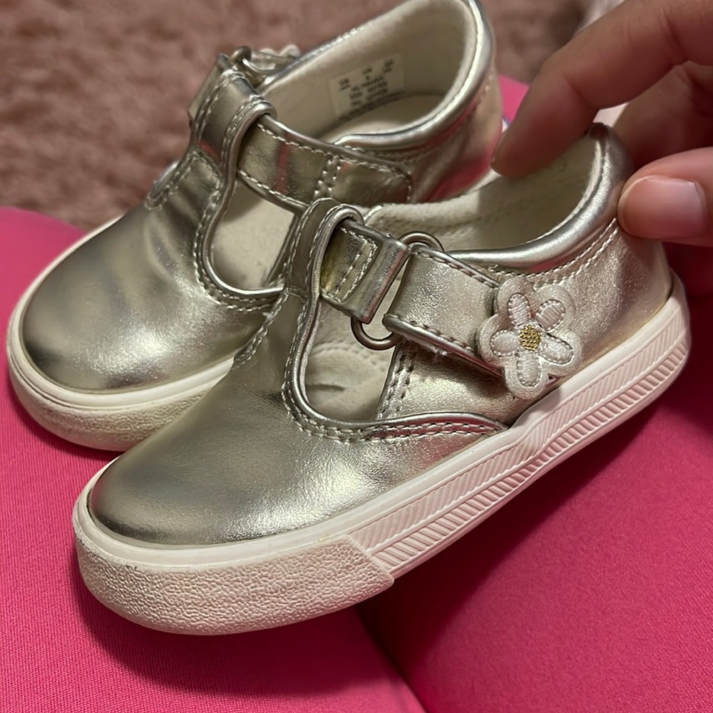 Pale Gold Keds Mary Janes baby shoe